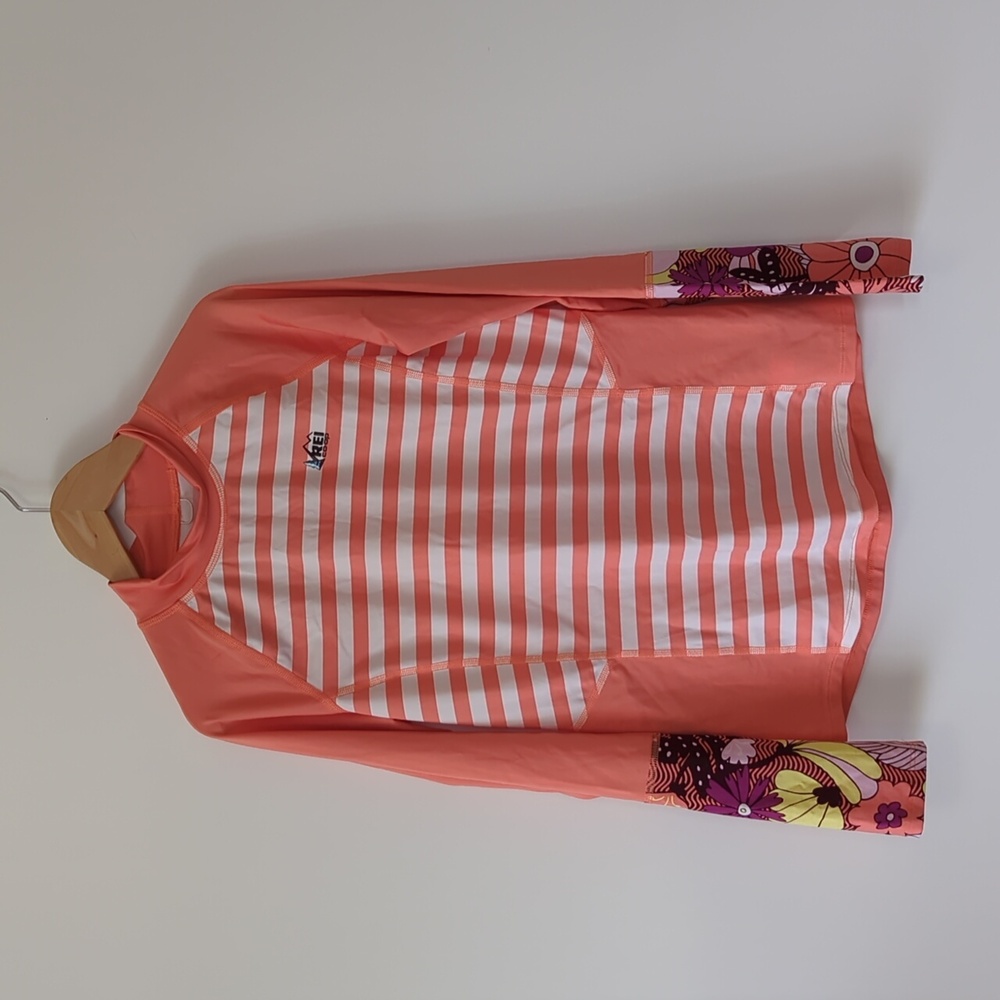 REI Girl's Kid's Lightweight Swim Rashguard Long Sleeve Shirt - Size Large